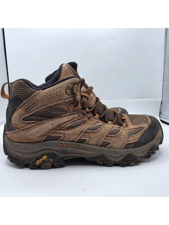 Merrell Moab 3 Mid Mens Size 8 Brown Hiking Shoes Camping Outdoors Vibram